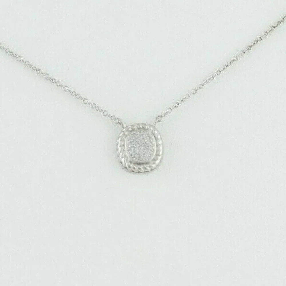 Sterling Silver CZ  Necklace 16 to 18 inch chain Adjustable - Picture 5 of 8